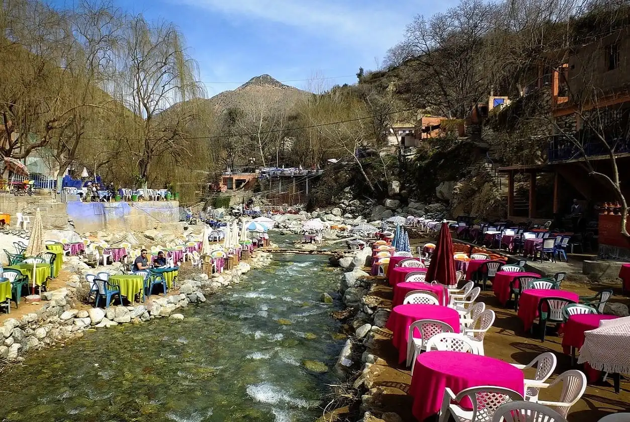 A restaurant inside Ourika Valley